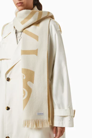 B Shield Reversible Scarf in Wool