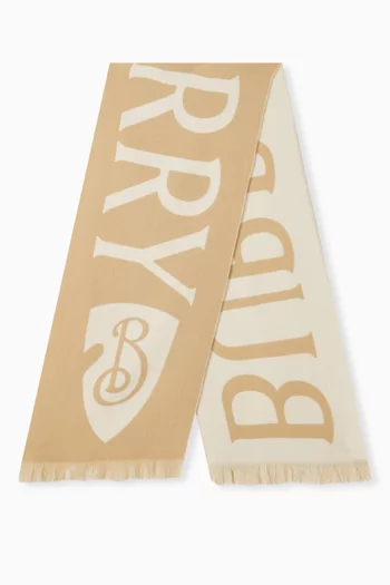 B Shield Reversible Scarf in Wool