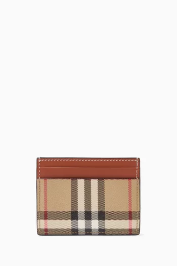 Sandon Card Holder in Check Canvas