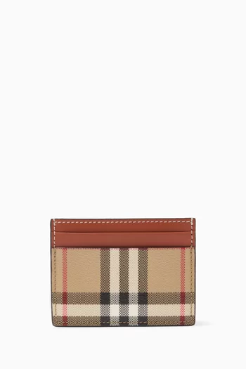 Sandon Card Holder in Check Canvas