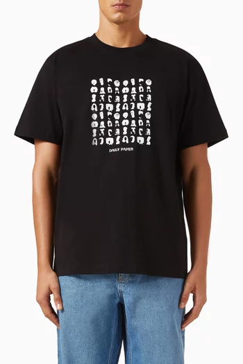 Hair Grid T-shirt in Cotton