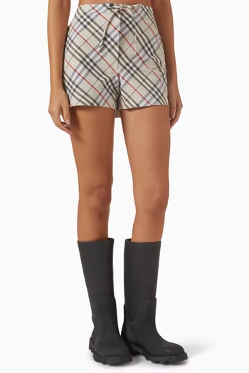 Check Shorts in Cotton