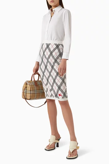 Check Knit Skirt in Cotton