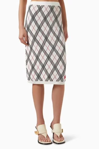 Check Knit Skirt in Cotton