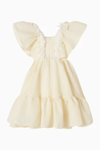 فستان واسع بكشكش 