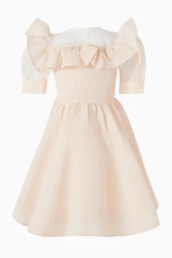 فستان بكشكش وأزرار