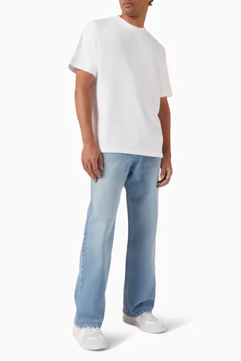 تي شيرت بطبعة بتصميم مفرغ قطن