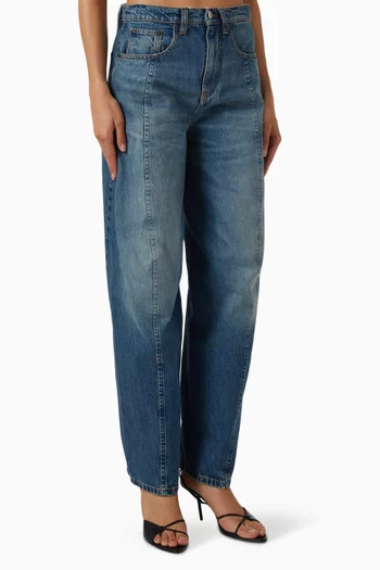 Curved-leg Jeans in Denim