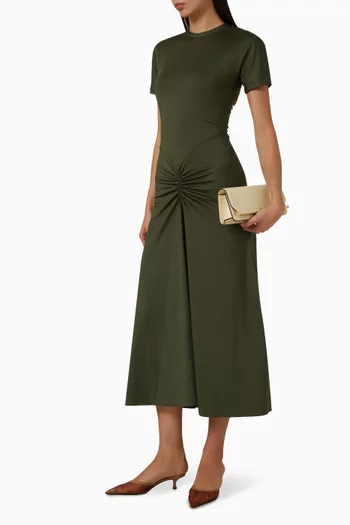 Gathered T-shirt Midi Dress in Jersey