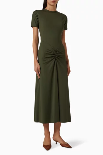 Gathered T-shirt Midi Dress in Jersey