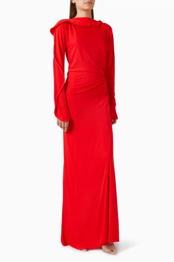 فستان سهرة بدرابيه جيرسيه