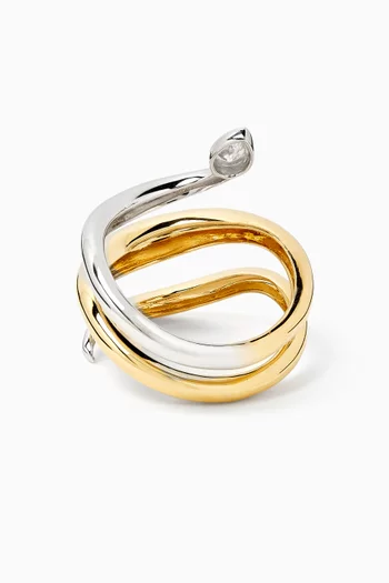 Boa Snake Diamond Ring in 18kt Gold