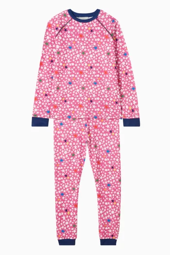 Geometrical-print Tracksuit in Cotton-fleece