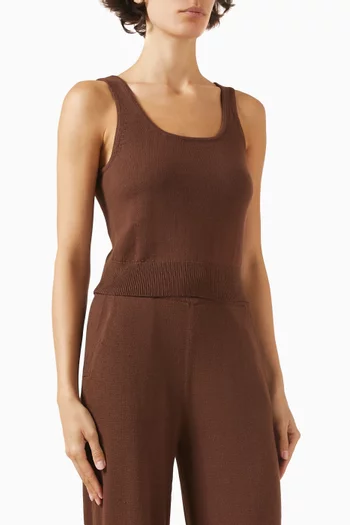 Recycled Sweater Cropped Tank Top in Cotton-blend