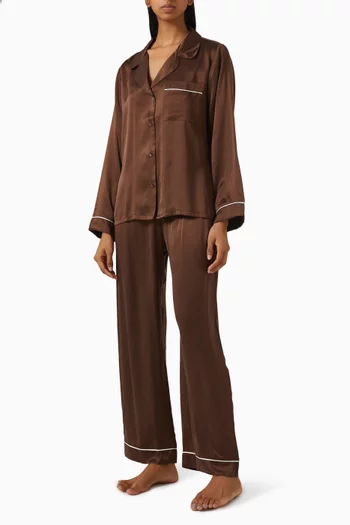 Inez Shirt & Pants Pyjama Set in Silk