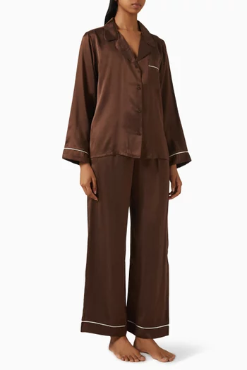 Inez Shirt & Pants Pyjama Set in Silk
