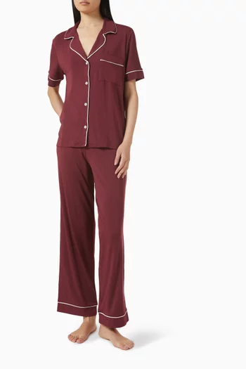 طقم بيجاما جيزيل بأكمام قصيرة تينسيل مودال