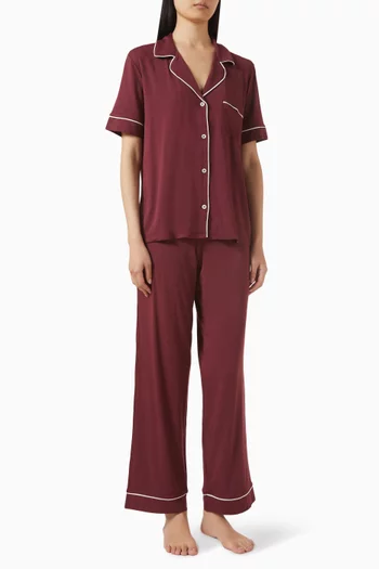 طقم بيجاما جيزيل بأكمام قصيرة تينسيل مودال