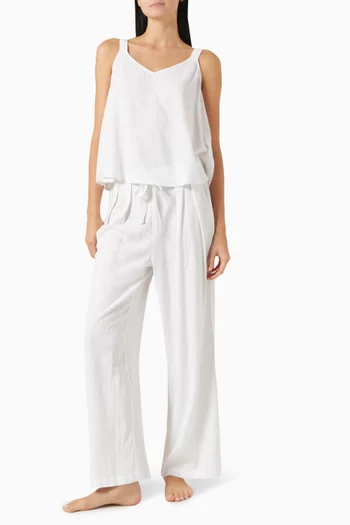 V-neck Cami Top in Linen-blend