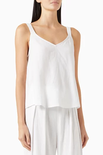 V-neck Cami Top in Linen-blend
