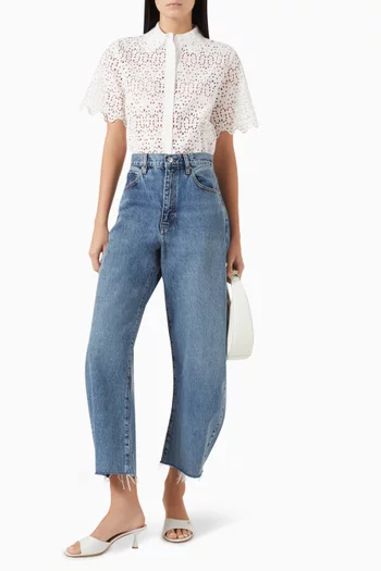 The Bubble Cropped Jeans in Denim