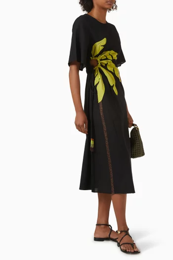 Palm Riviera Maxi Dress in Cotton-blend