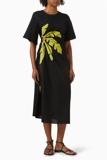 Palm Riviera Maxi Dress in Cotton-blend