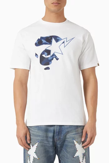 Color Camo Ape Face Sta T-shirt in Cotton