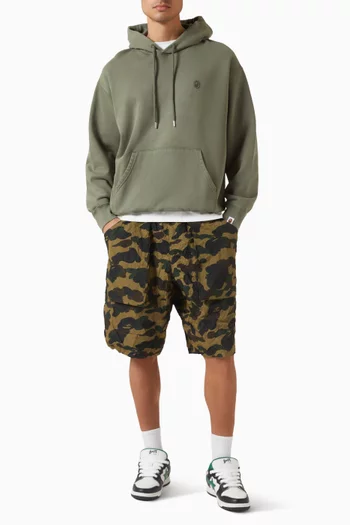 Garment Dye One Point Pullover Hoodie in Cotton