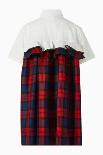 Tartan-printed Dress in Cotton