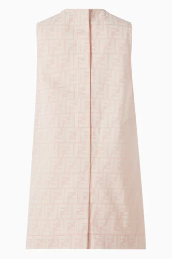 FF Print Dress in Cotton Denim