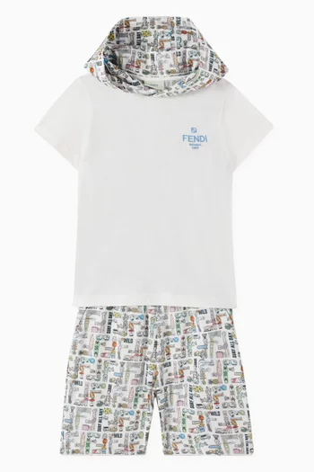 FF-print Bermuda Shorts in Cotton-poplin