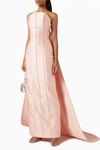 Strapless Cape Gown