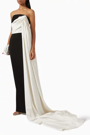Strapless Drape Gown in Crepe
