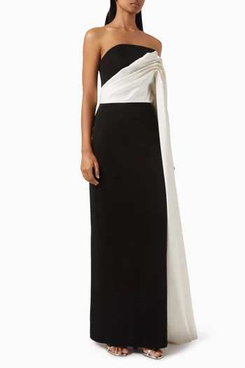 Strapless Drape Gown in Crepe
