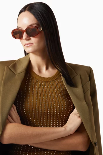 Triomphe Oval Sunglasses in Acetate