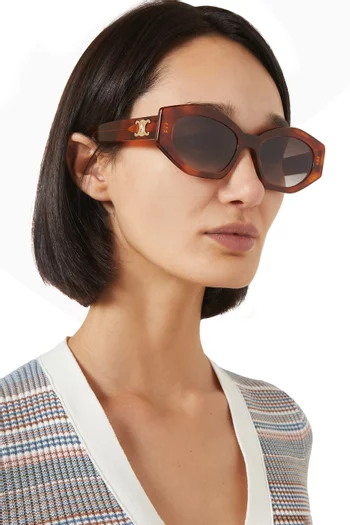 Triomphe Irregular Sunglasses in Acetate