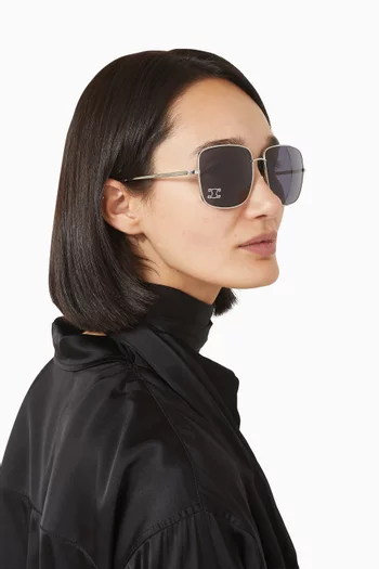 Triomphe Square Sunglasses in Metal