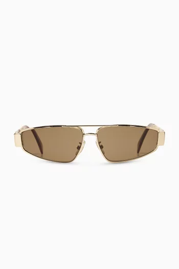 Triomphe Oval Sunglasses in Metal