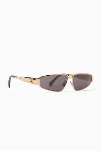 Triomphe Geometric Sunglasses in Metal