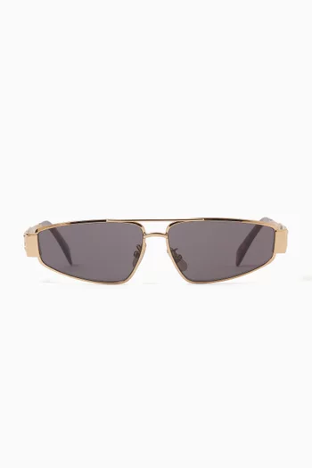 Triomphe Geometric Sunglasses in Metal