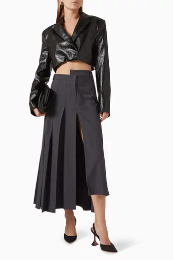 Crop Blazer in Vegan Leather