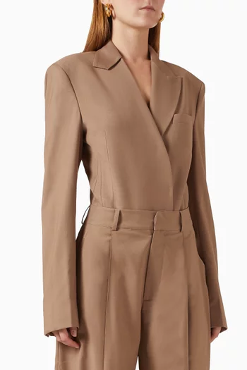 Single Lapel Blazer Bodysuit