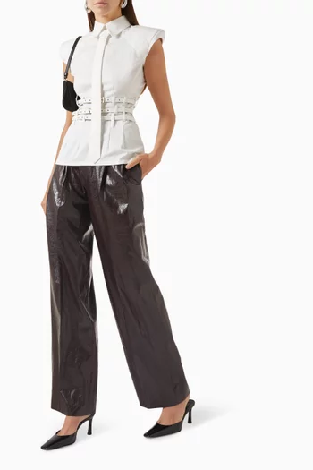Tailored Pants in Vegan-leather