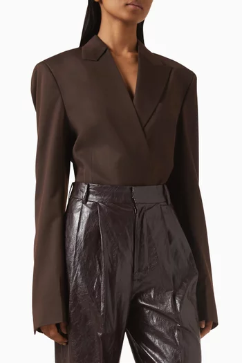 Single Lapel Blazer Bodysuit