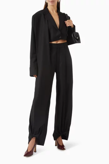 Side Scarf Crop Blazer