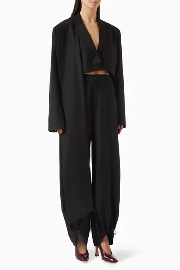 Side Scarf Crop Blazer