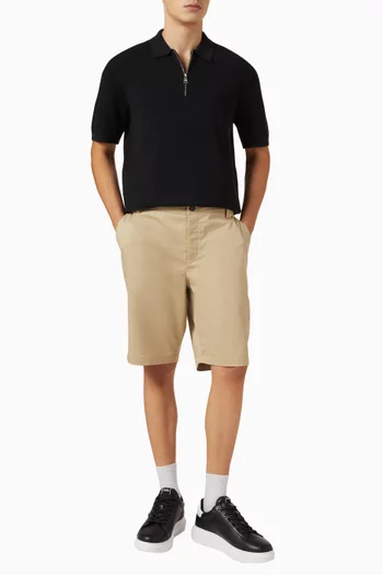 Zip Polo Shirt in Cotton-blend