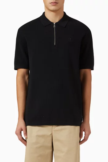 Zip Polo Shirt in Cotton-blend