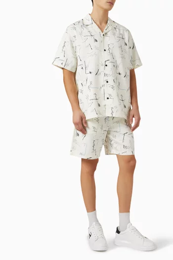 Printed Shorts in Cotton-blend